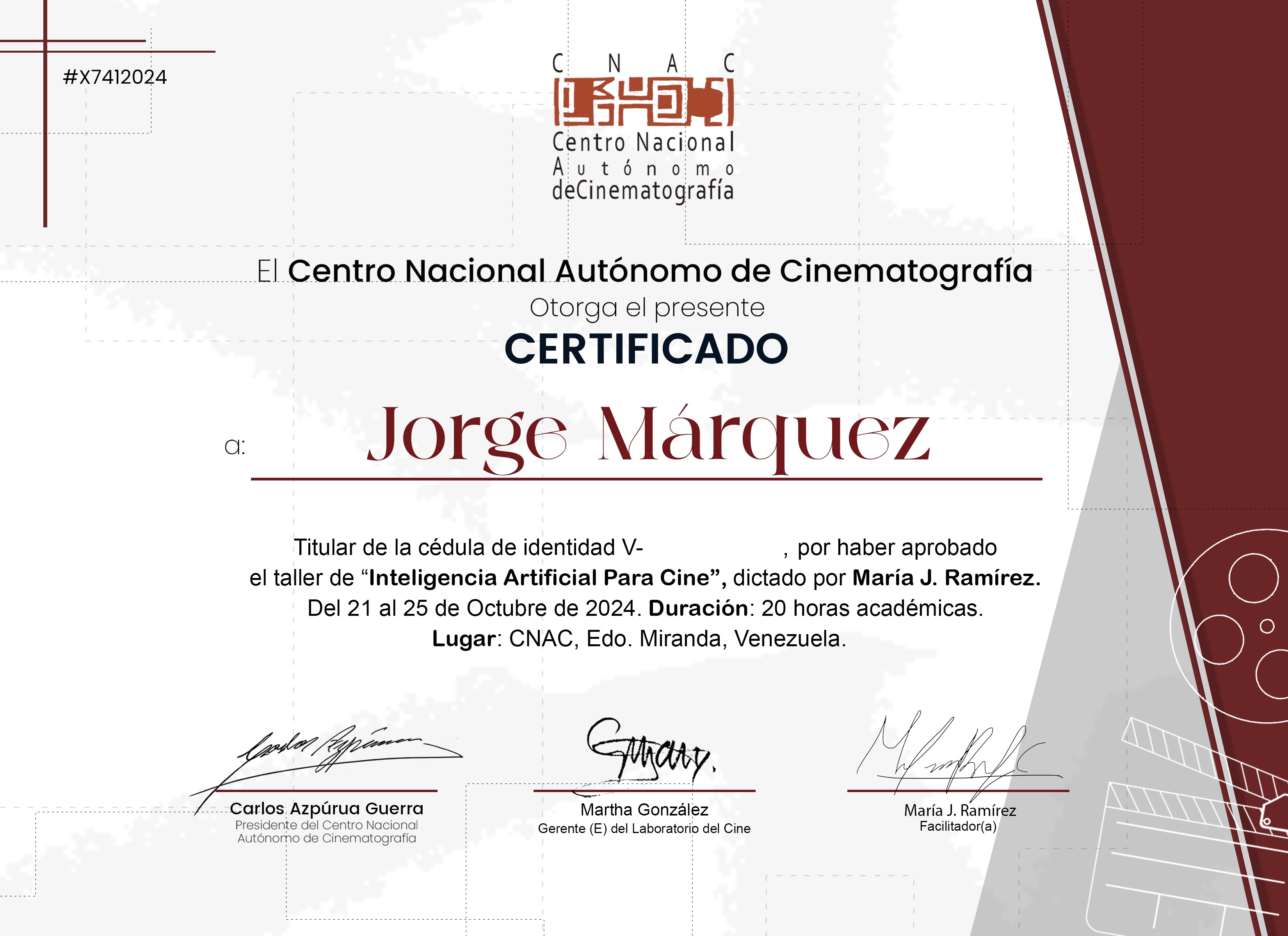 Taller de inteligencia artificial para guion cinematográfico